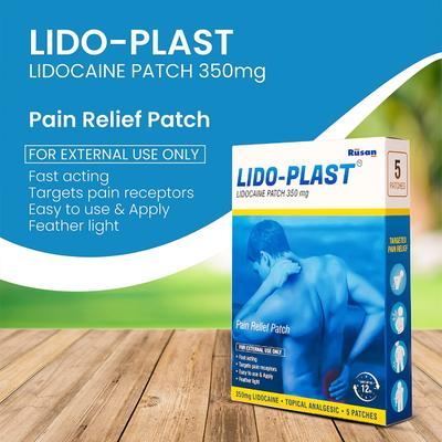 Rusan Lido - Plast Lidocaine Pain Relief Patch (350 mg) 5's - Roll-On/Patch