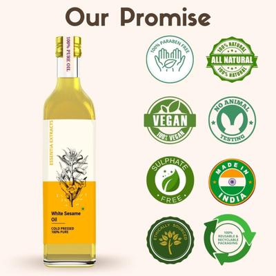 Essentia Extracts Pure Cold Pressed Oil - White Sesame (Pack of 2 x 500 ml) 1's - Massage Oils