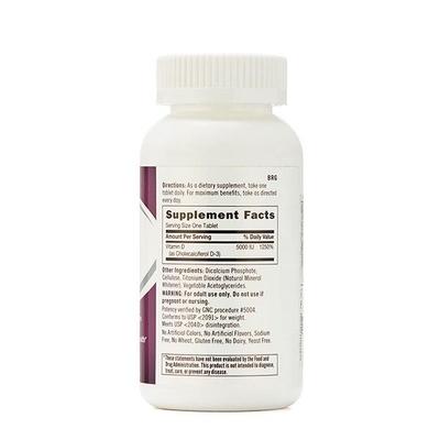 GNC Vitamin D-3 5000 IU Tablets 180's - Multi-Vitamins