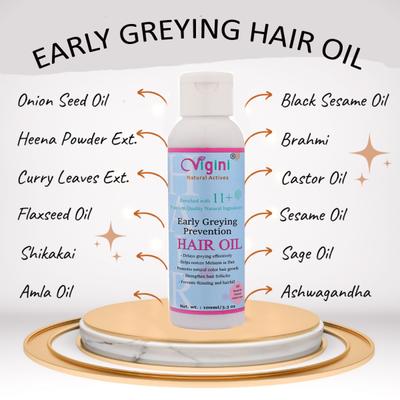 Vigini Natural Actives Hair Growth Vitalizer Serum 30 ml + Early Greying Prevention Hair Oil 100 ml - Hair Serums