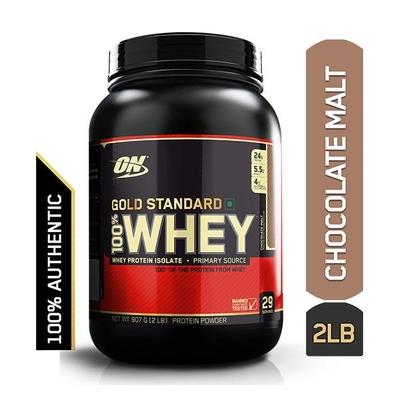 Optimum Nutrition (ON) 100% Whey Gold Standard Powder - Chocolate Malt 2 lb - Whey Proteins
