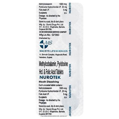 NUROTEK Tablet 10's - Neuropathic Pain-Dru