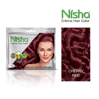 Nisha Creme Hair Color - Cherry Red 40 gm - Crème