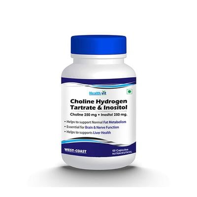 Healthvit Choline Hydrogen Tartrate & Inositol Capsule 60's - Vital Health