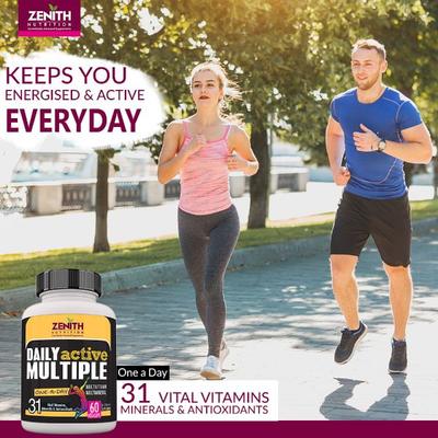 Zenith Nutrition Daily Active Multiple One A Day Veg Capsules 60's - Multi-Vitamins