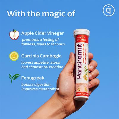 Panchamrit Apple Cider Vinegar Effervescent Tablets - Apple Flavour 20's - General Health