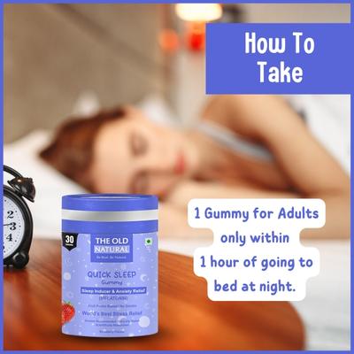The Old Natural Quick Sleep Melatonin Fruit Pectin Based Gummies - Strawberry 30's - Amino Acids