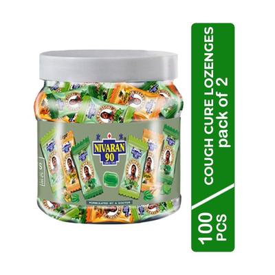 Nivaran 90 Cough Cure Lozenges Jar (Pack of 2 X 100) 1's - Speciality Medicines