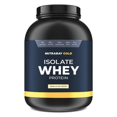 Nutrabay Gold Isolate Whey Protein Powder - Vanilla Ice Cream Flavour 2 kg - Whey Proteins