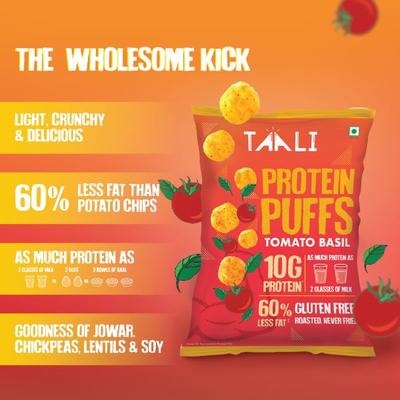 Taali Protein Puffs - Tomato Basil 60 gm - Nutritional Bars