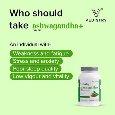 Vedistry Ashwagandha+ Tablet (Pack of 3 x 60's) 1's - Speciality Medicines