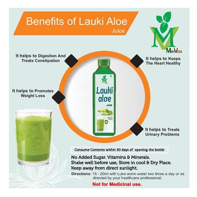 Mint Veda Lauki Aloe Juice (Pack of 2 x 1000 ml) - Herbal Dietary Supplement