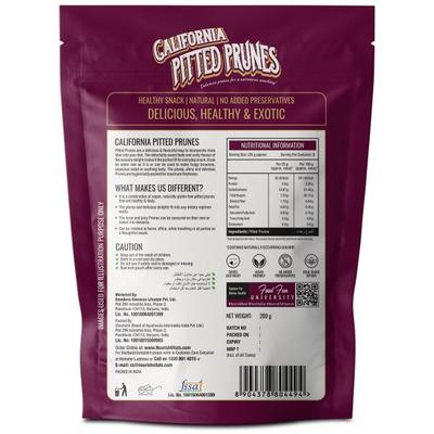 NourishVitals California Pitted Prunes Healthy Snack 200 gm - Nutritional Bars