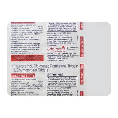 Dolentia Forte Tablet 10'S - Pain relief-Nsa