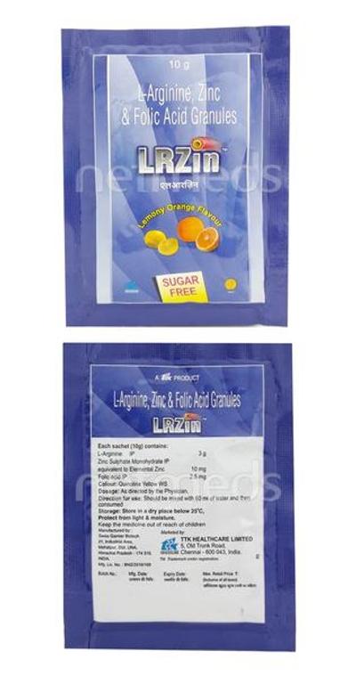 Lrzin Sugar Free Lemony Orange Flavour Granules 10gm - Supplements-Vam