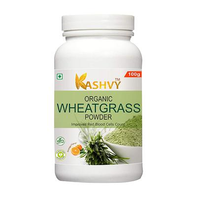 Kashvy Organic Wheatgrass Powder - Orange Flavour 100 gm - Speciality Medicines