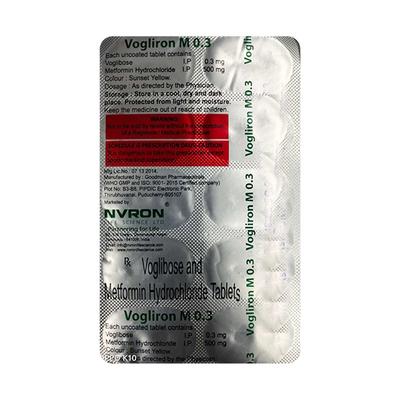 VOGLIRON M 0.3mg Tablet 10's - Diabetes-Ant