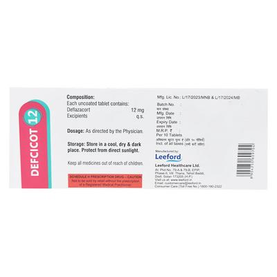 DEFCICOT 12 Tablet 10's - Hormonal Therapy-Imm