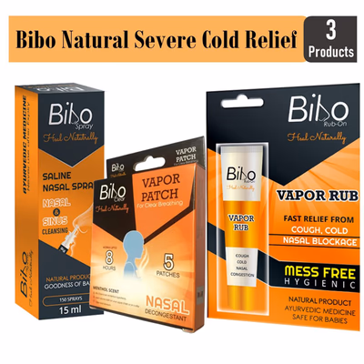 Bibo Natural Severe Cold Relief Kit - Cough & Cold (Ayush)