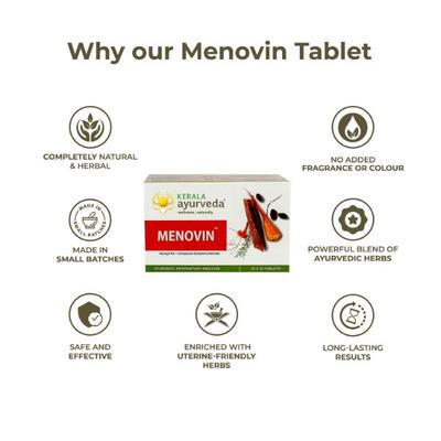 Kerala Ayurveda Menovin Tablet (Pack of 10 x 10's) - Speciality Medicines