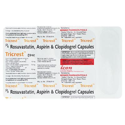 TRICREST Capsule 10's - High Cholesterol-Dys