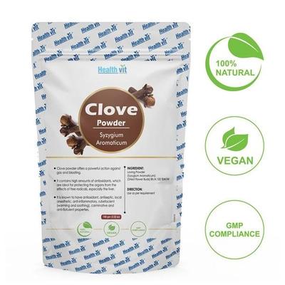 HealthVit Natural Clove (Syzygium Aromaticum) Powder 100 gm - Herbal Dietary Supplement