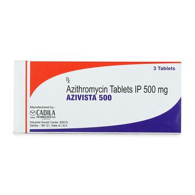 Azivista 500mg Tablet 3'S - Bacterial Infections-Mac