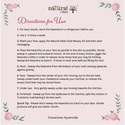 Natural Vibes Kwansha (Kansa + Gua Sha) Face Massager + Free Gold Ayurvedic Beauty Oil - Perfumes (Edt/Edp)