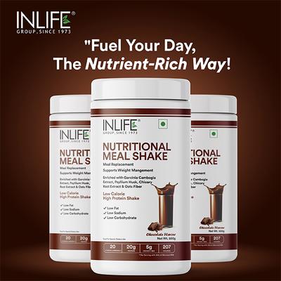 INLIFE Nutritional Meal Shake Powder - Chocolate Flavour 500 gm - Weight Loss