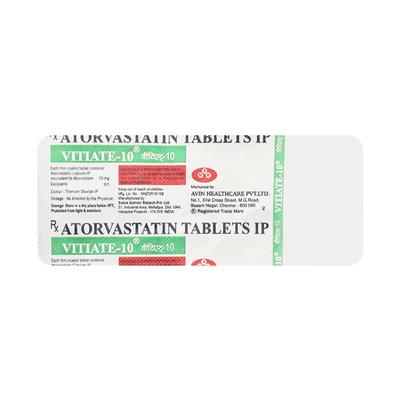 VITIATE 10mg Tablet 10's - High Cholesterol-Dys