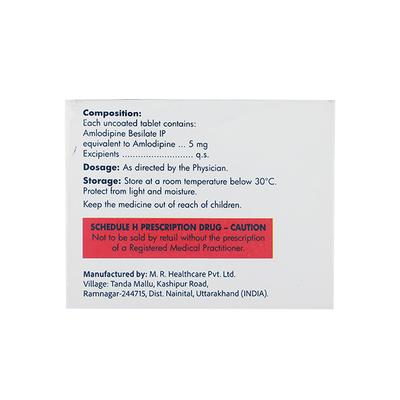 AMLOVEL 5mg Tablet 10's - Hypertension-Cal