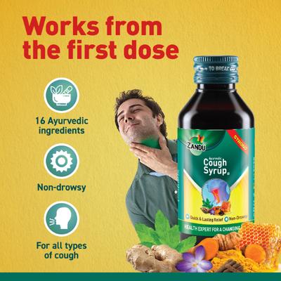 Zandu Ayurvedic Cough Syrup 100 ml - Cough & Cold (Ayush)