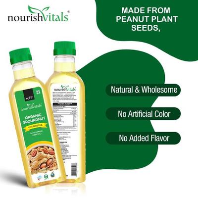 NourishVitals Organic Groundnut Cold Pressed Oil 1 litre - Health Products