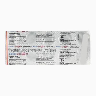 Neurokem NT 50mg Tablet 10'S - Neuropathic Pain-Dru