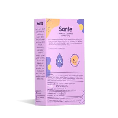Sanfe 3 IN 1 Intimate Wipes - Lavender & Chamomile (Pack of 40) - Intimate Care