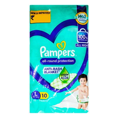 Pampers All Round Protection Diaper Pants (L) 10's - Diapers & Wipes