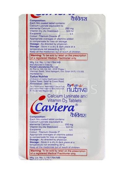 Caviera Tablet 10'S - Supplements-Cal