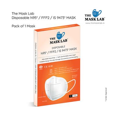 The Mask Lab Disposable N95/FFP2/IS 9473 Face Mask (Pack of 1) - Face Mask