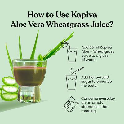 Kapiva Aloe + Wheatgrass Juice 1 ltr - Ayurvedic Juices