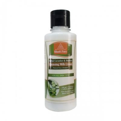 Khadi Pure Herbal Cleansing Milk Lotion - Cucumber Aloevera 50 gm - Creams/Oils/Lotions