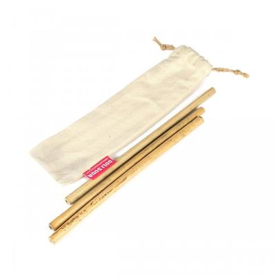 Goli Soda Reusable Bamboo Straws with Easy Carry Travel Pouch 6's - Others