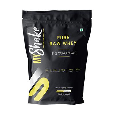 Myshake Pure Raw Whey Protein Powder - Unflavoured 907 gm - Whey Proteins
