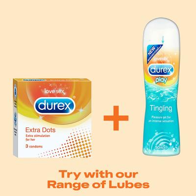 Durex Condoms - Extra Dots 3's - Plain/Flavoured Condoms
