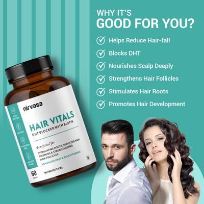 Nirvasa Hair Vitals DHT Blocker with Biotin Tablet (Pack of 3 x 60's) 1's - Hair & Skin