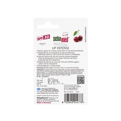 Sebamed Sensitive Skin Lip Defense SPF 30 - Cherry 4.8 gm - Lip Balms