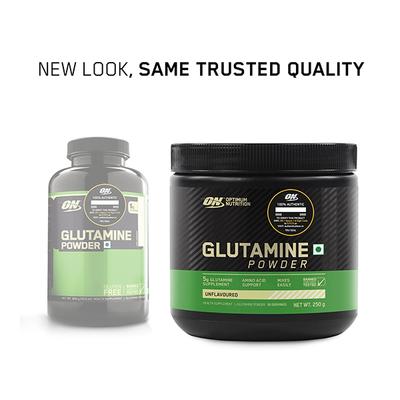 Optimum Nutrition (ON) Glutamine Powder - Unflavoured 250 gm - Amino Acids