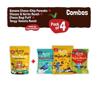 Slurrp Farm Healthy Ragi Snacks Combo - Banana Choco Chip (Pack of 4) - Nutritional Bars