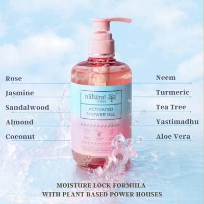 Natural Vibes Activated Shower Gel + Natural Vibes Moisturising Body Lotion 600 ml - Bath Kits & Sets