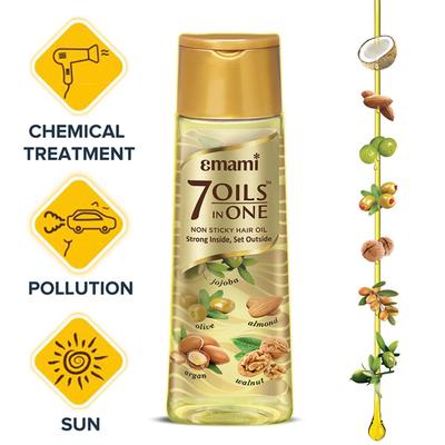 Emami 7 Oils In One Non-Sticky Hair Oil 100 ml - Hair Oils
