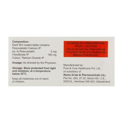 Jubira F 5mg Tablet 10'S - High Cholesterol-Dys